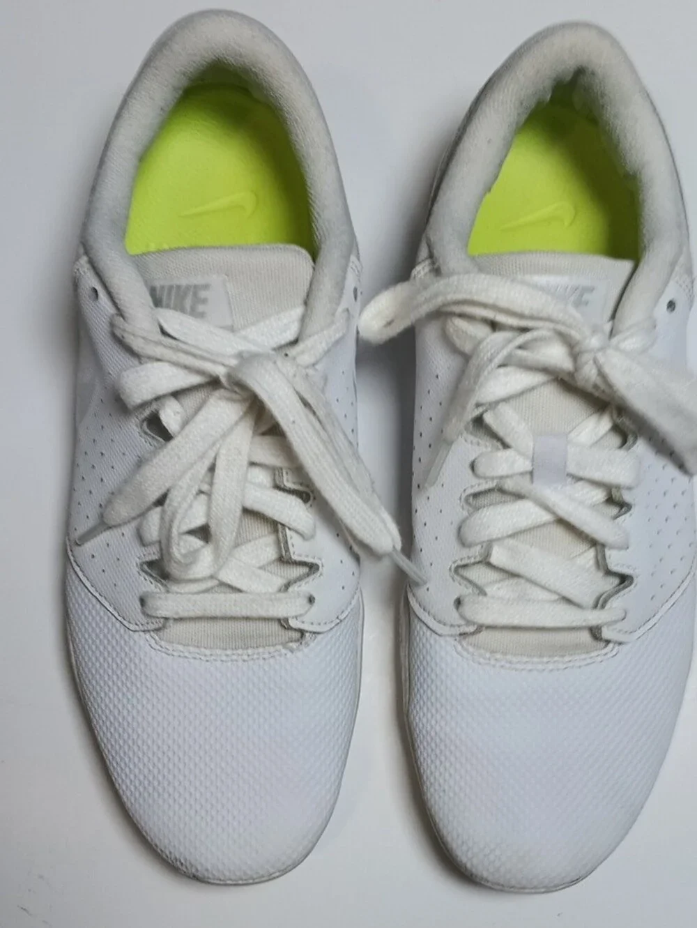 Nike Cheer Women’s White Training Sneakers with Lime Insole Accent
